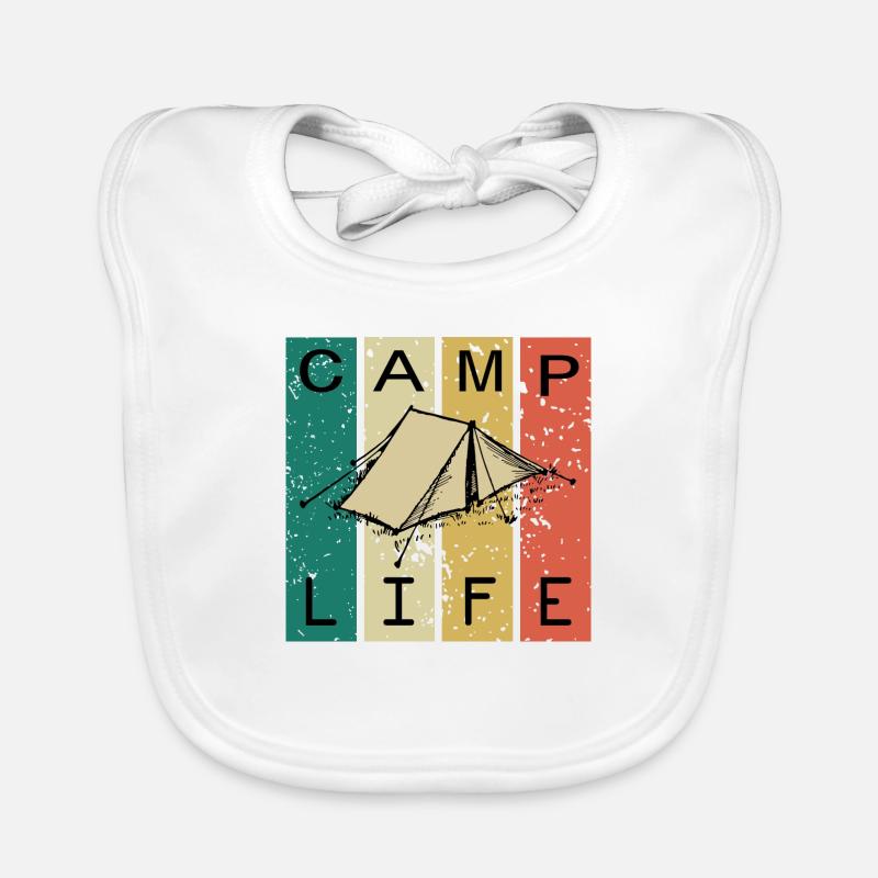 Camper Life Camp Campfire Camp Camping Hobby Bavoir bio Bébé
