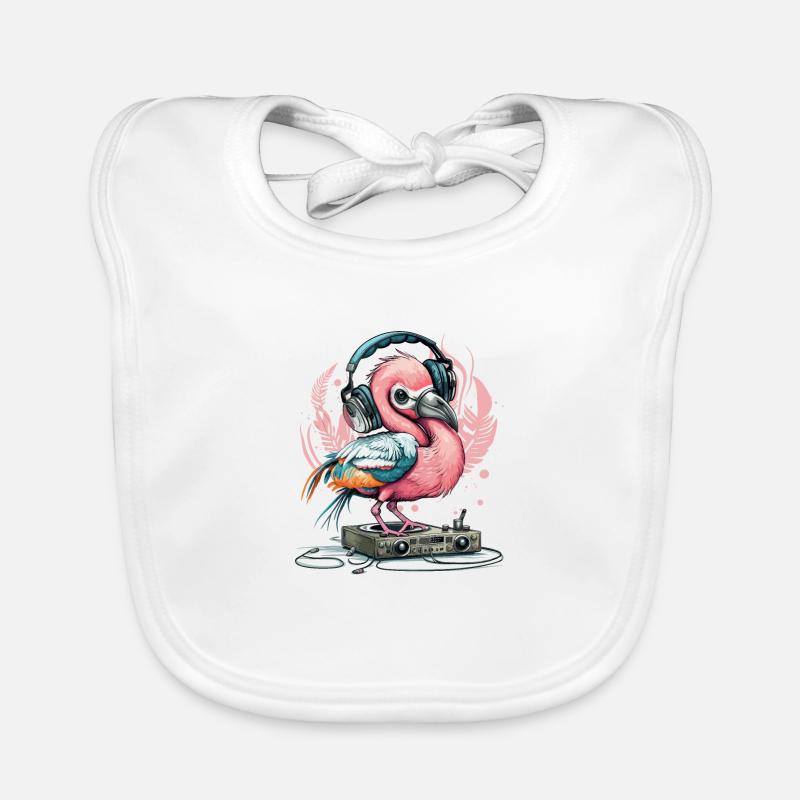 Flamingo Beats Organic Baby Bibs