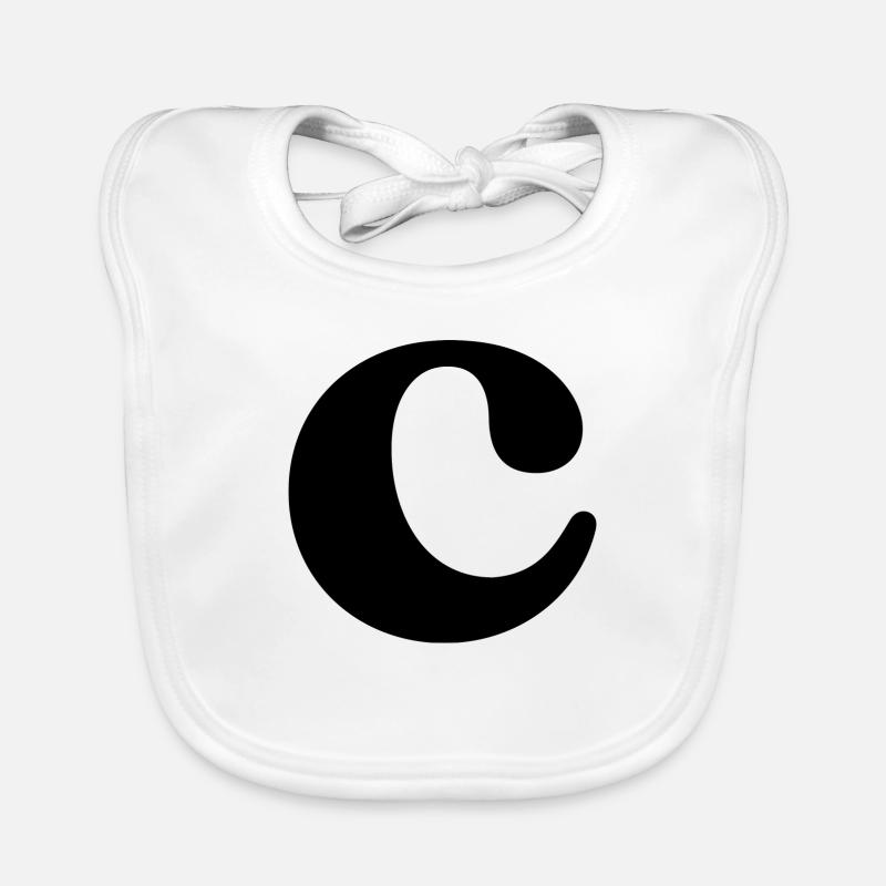 Lettre c - Bavoir bio Bébé - blanc