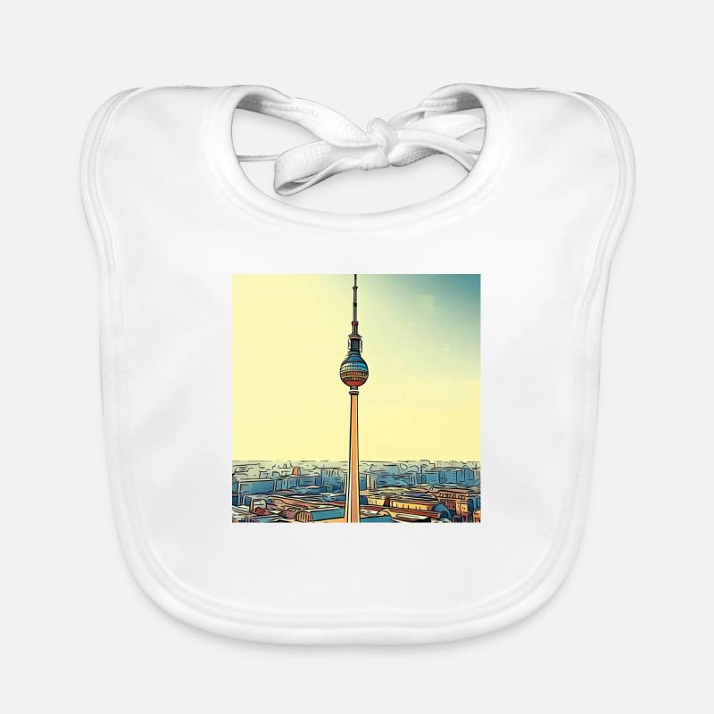 Berlin TV Tower Organic Baby Bibs