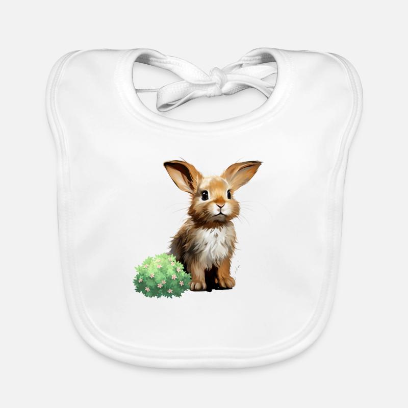 Cute Rabbit Realistic Bunny Bunny Organic Baby Bibs