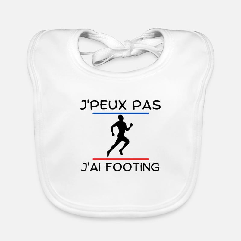 J'peux pas j'ai footing - Bavoir bio Bébé - blanc