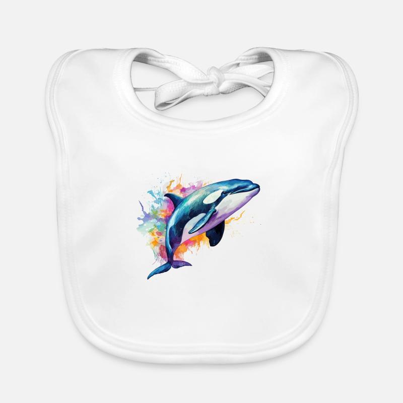 bunter Orca Baby Bio-Lätzchen