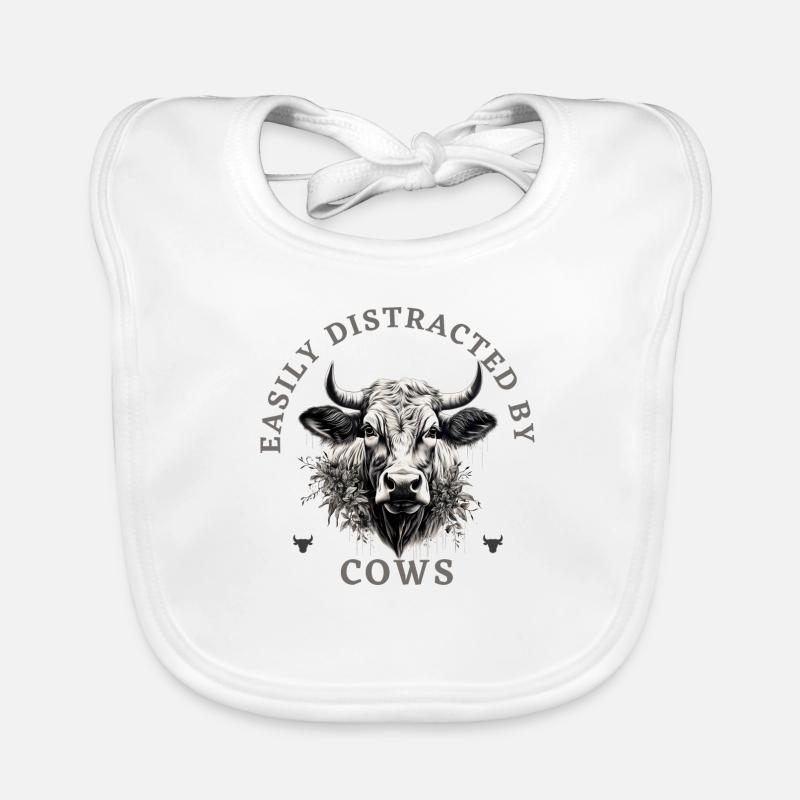 Facilement distrait par les vaches Bavoir bio Bébé