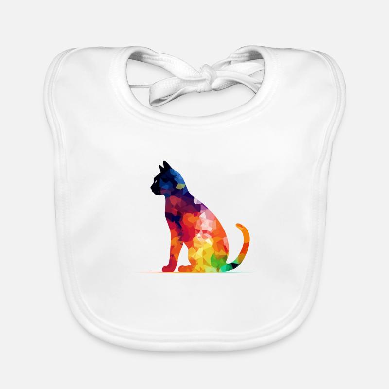 Ako le chat multicolore Bavoir bio Bébé