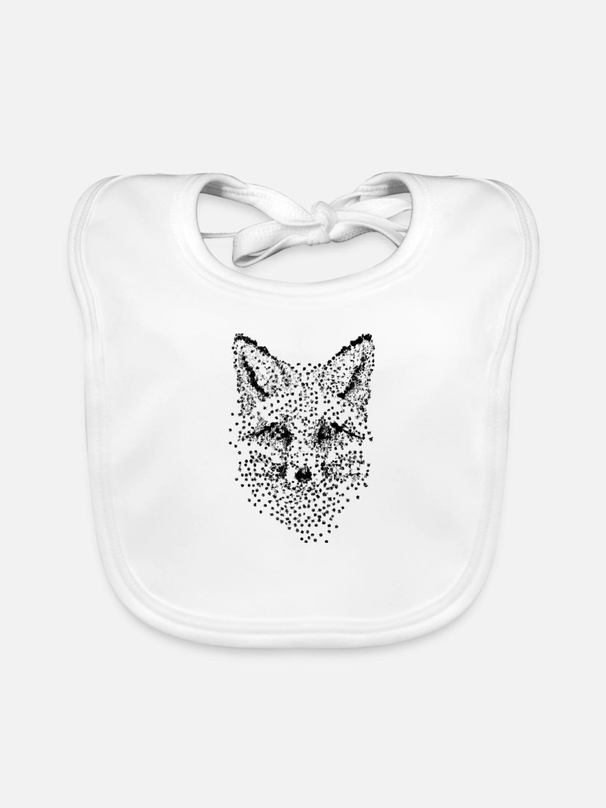 Fuchs (Dot-Point) - Baby Bio-Lätzchen - Weiß - Vorne