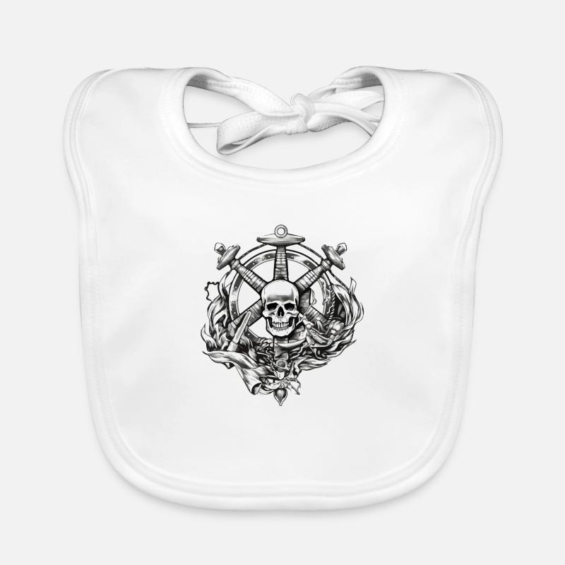 Pirate skull Organic Baby Bibs