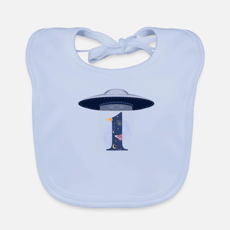 1st Anniversary UFO Attack Organic Baby Bibs