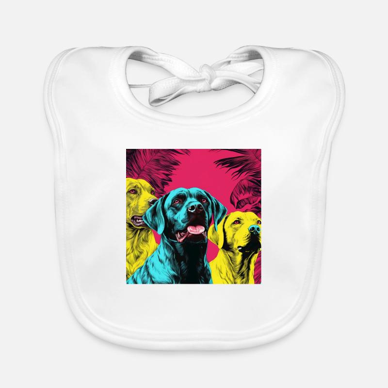 Chiens style néon Bavoir bio Bébé