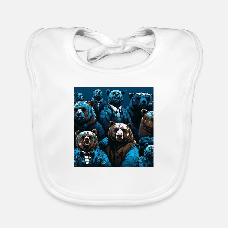 Pattern d'ours style néon fluo Bavoir bio Bébé