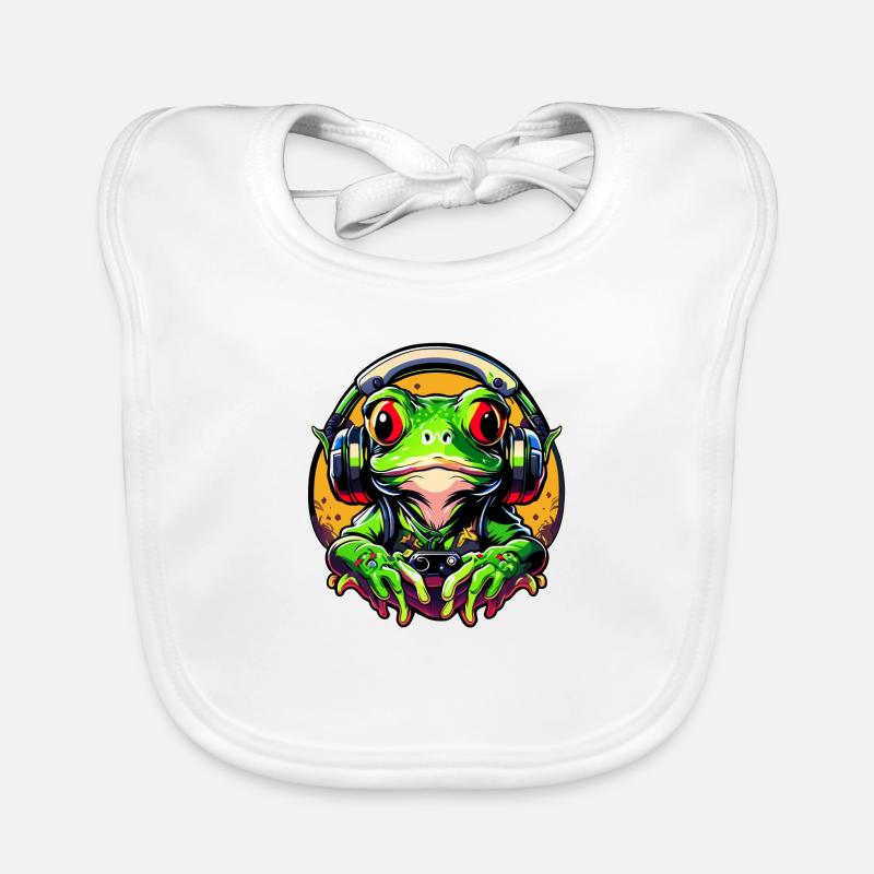 Grenouille de jeu - Bavoir bio Bébé - blanc