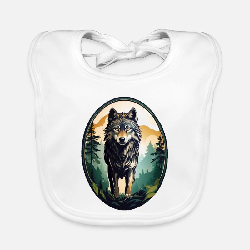 Forest dweller wolf Organic Baby Bibs