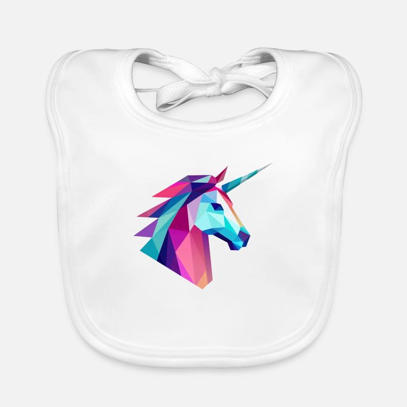 Einhorn Low Poly Logo Design Baby Bio-Lätzchen