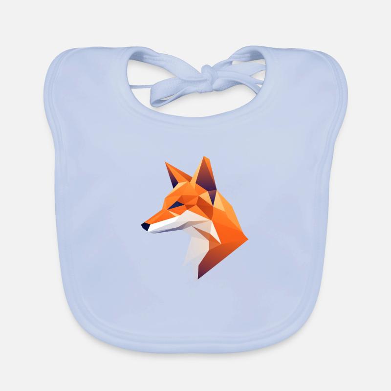Fuchs Kopf Low Poly Logo Design Baby Bio-Lätzchen