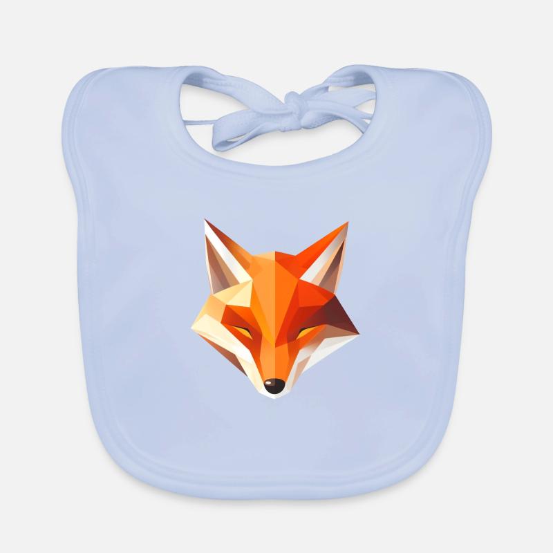 Fuchs Kopf Low Poly Logo Design Baby Bio-Lätzchen