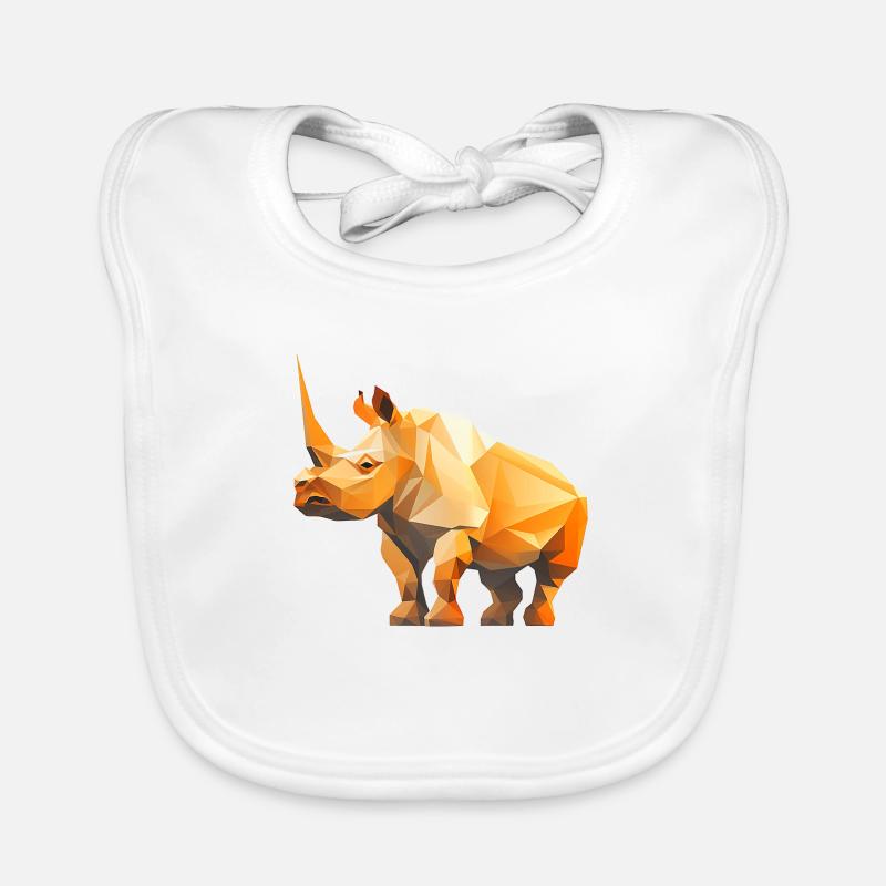Nashorn Low Poly Logo Design Baby Bio-Lätzchen
