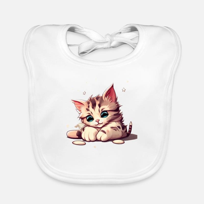 chaton mignon Bavoir bio Bébé