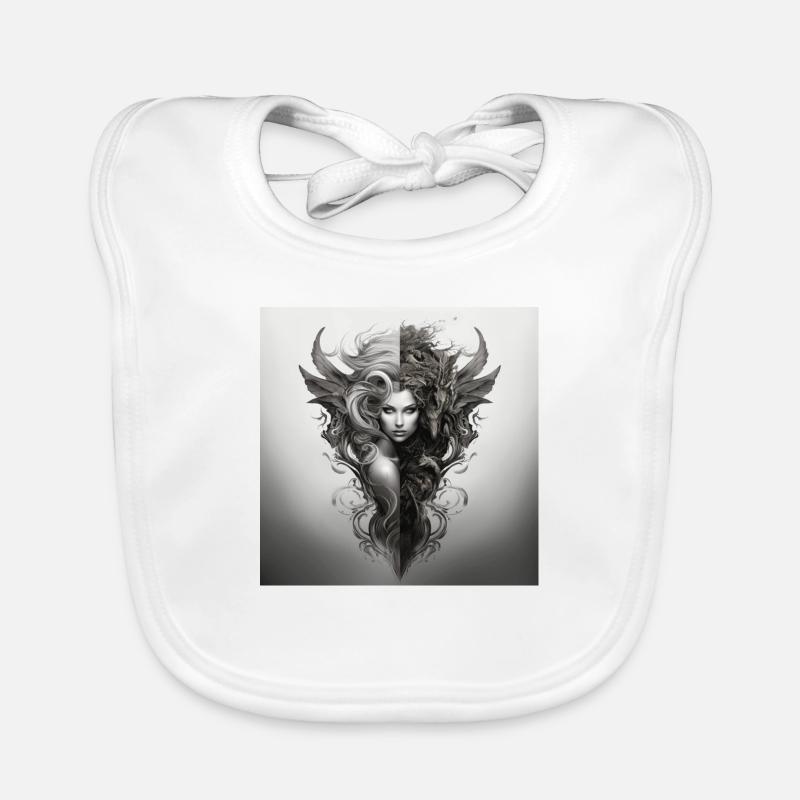 Evil Deity Demon Design Blanc Noir Bavoir bio Bébé