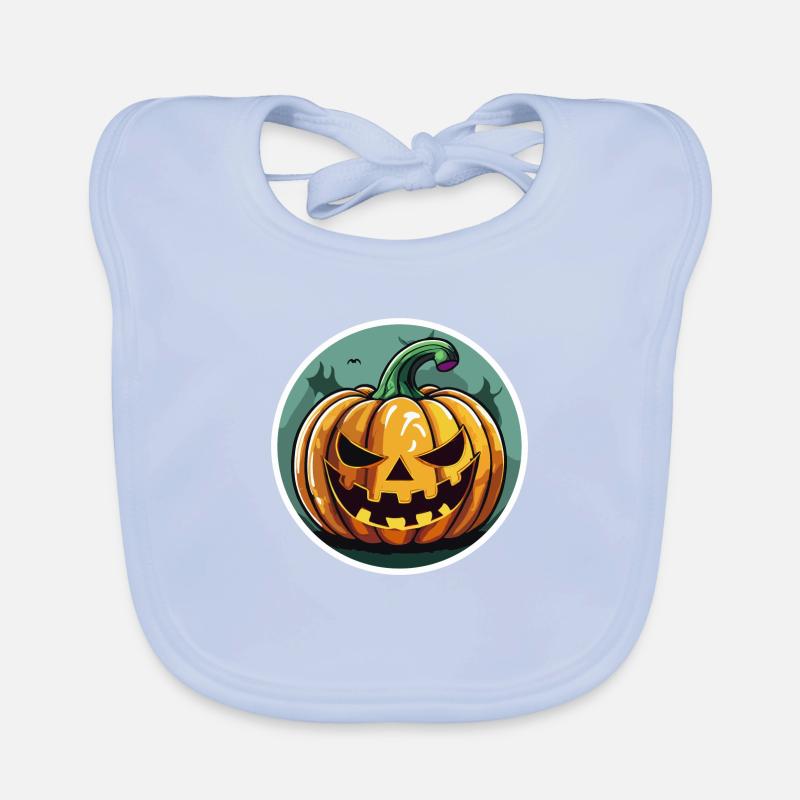 Grinning Jack o' Lantern Pumpkin Organic Baby Bibs