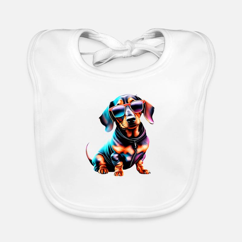 Teckel Chien Teckel Chippy Dogs Propriétaire de chien Bavoir bio Bébé