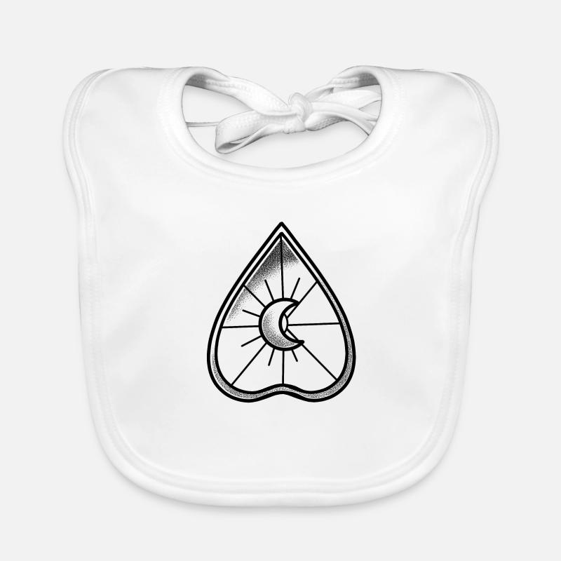 Witchcore Ouija board pointer with crescent moon Organic Baby Bibs