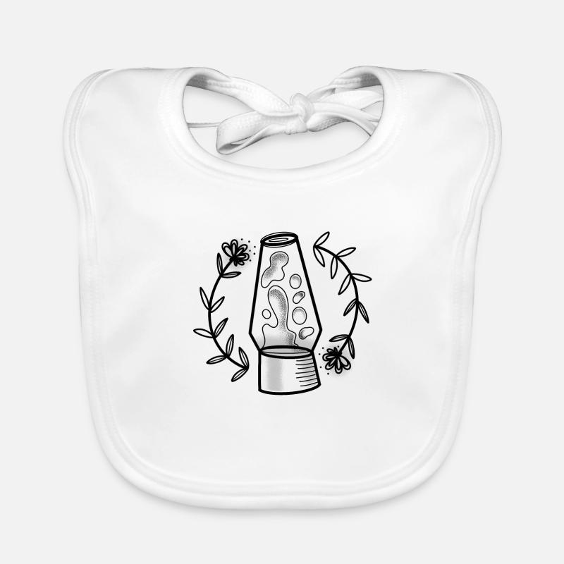 Witchcore hand drawn Lava Lamp and florals Organic Baby Bibs