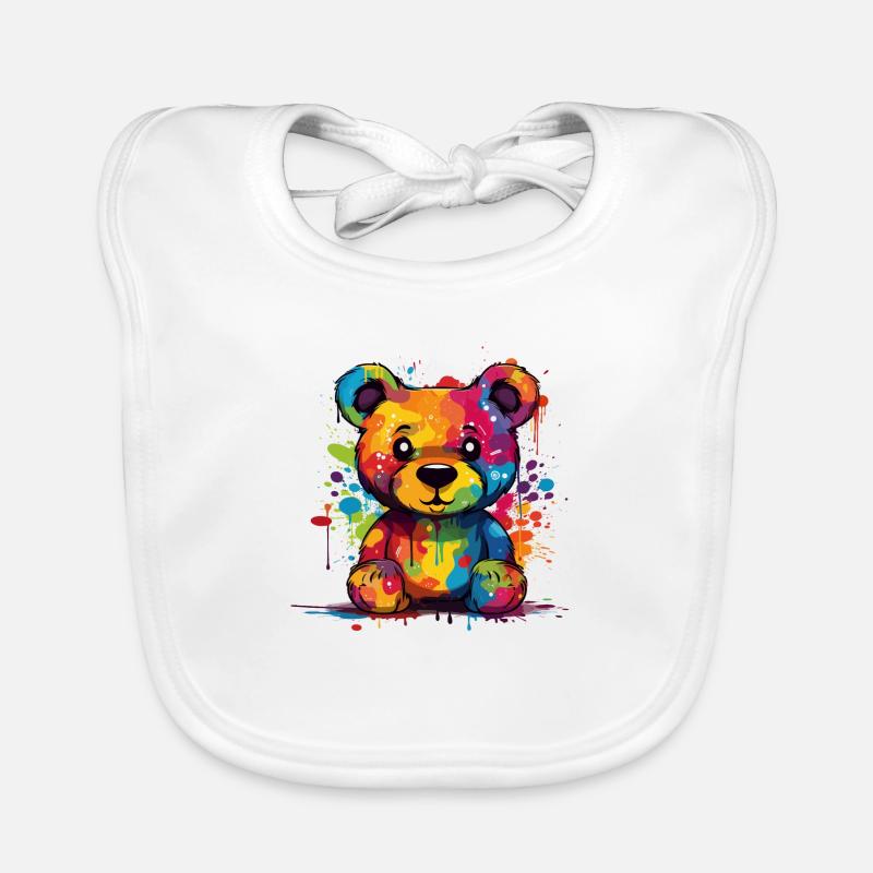 Teddy - Baby Bio-Lätzchen - Weiß