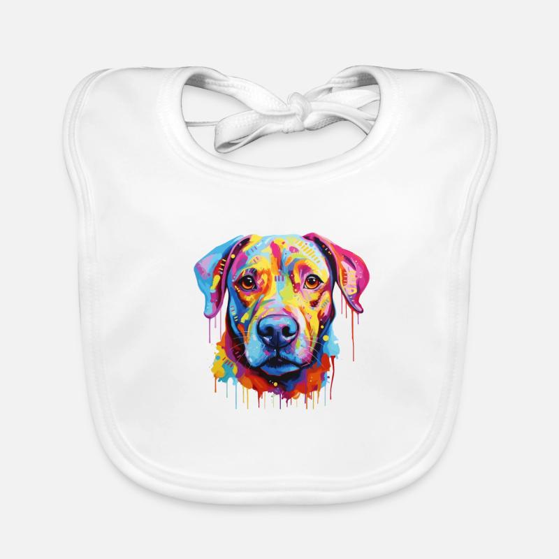 Le chien coloré Bavoir bio Bébé