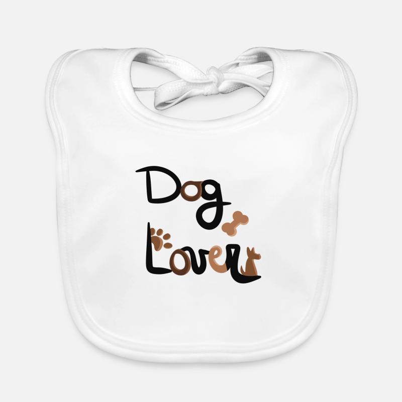 dog lover - Bavoir bio Bébé - blanc