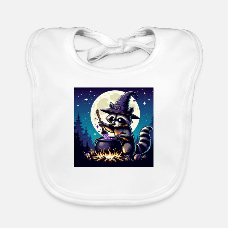 Raton laveur Halloween - Bavoir bio Bébé - blanc