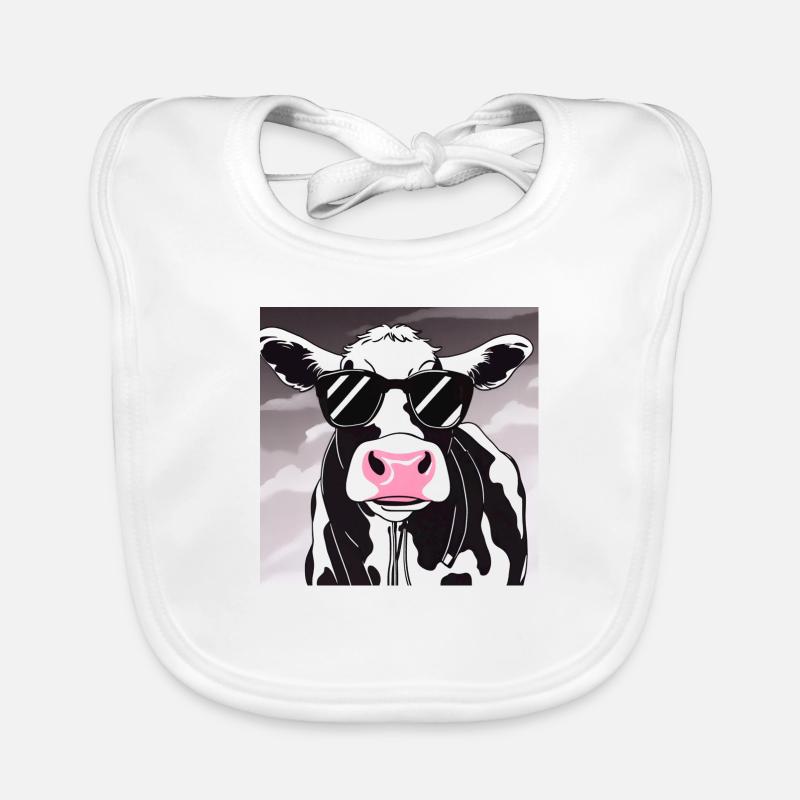 Vache fraîche - Bavoir bio Bébé - blanc
