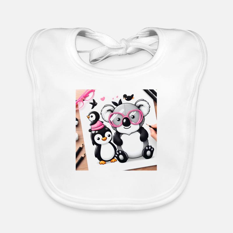 Koala et pingouin Bavoir bio Bébé