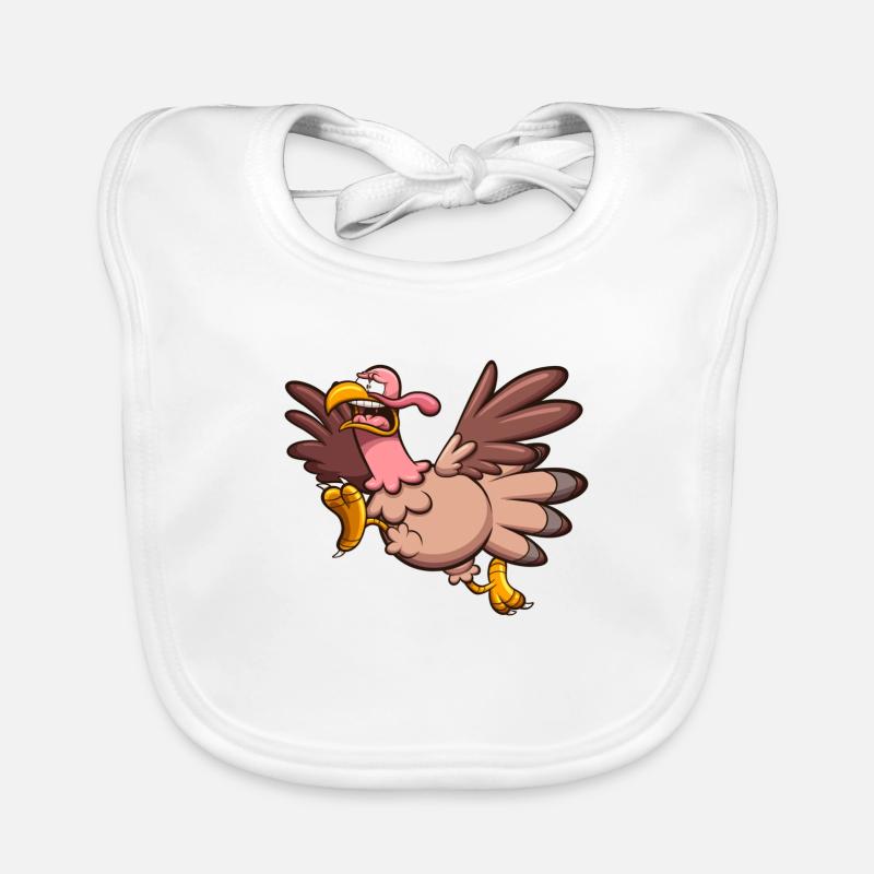 Scared Running Turkey Organic Baby Bibs