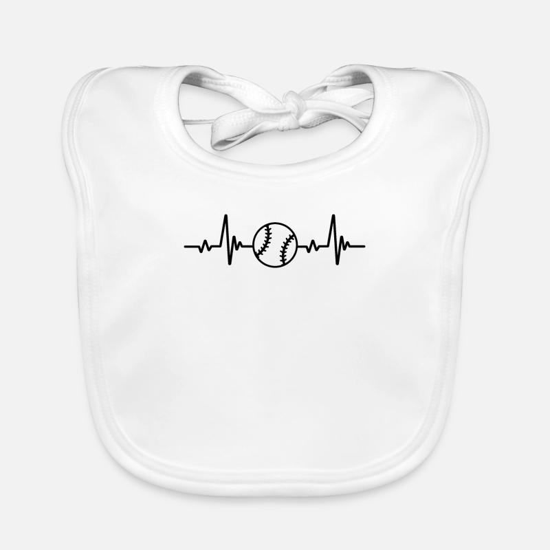 Baseball Herzschlag Baseball Geschenkidee Baby Bio-Lätzchen