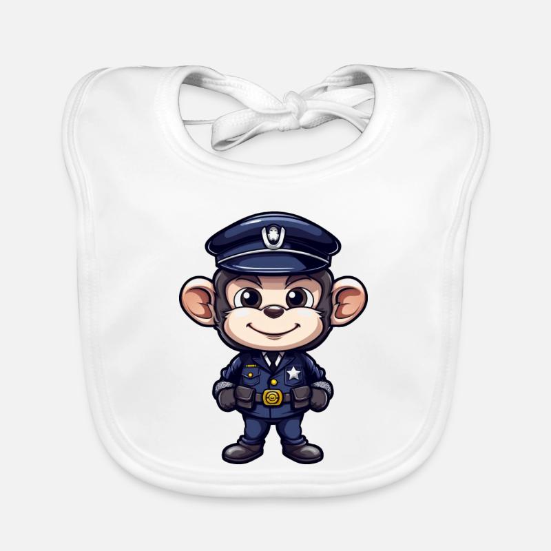 Singe policier Bavoir bio Bébé