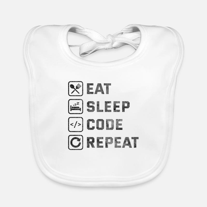 Répétition du code Eat Sleep Bavoir bio Bébé