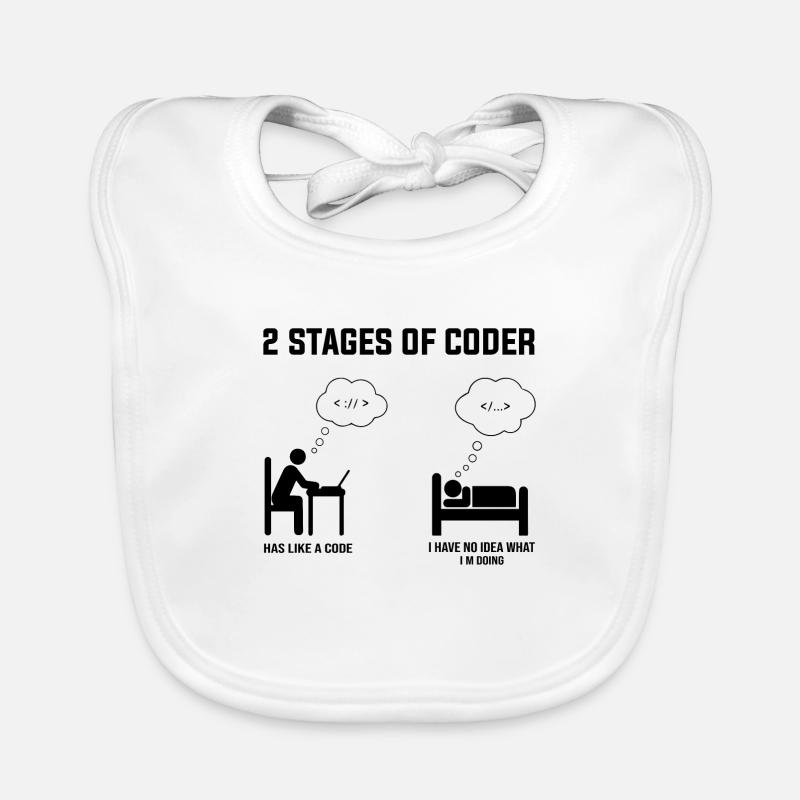 2 Stufen des Programmierers - Geschenkidee Humor Code Codierung Baby Bio-Lätzchen