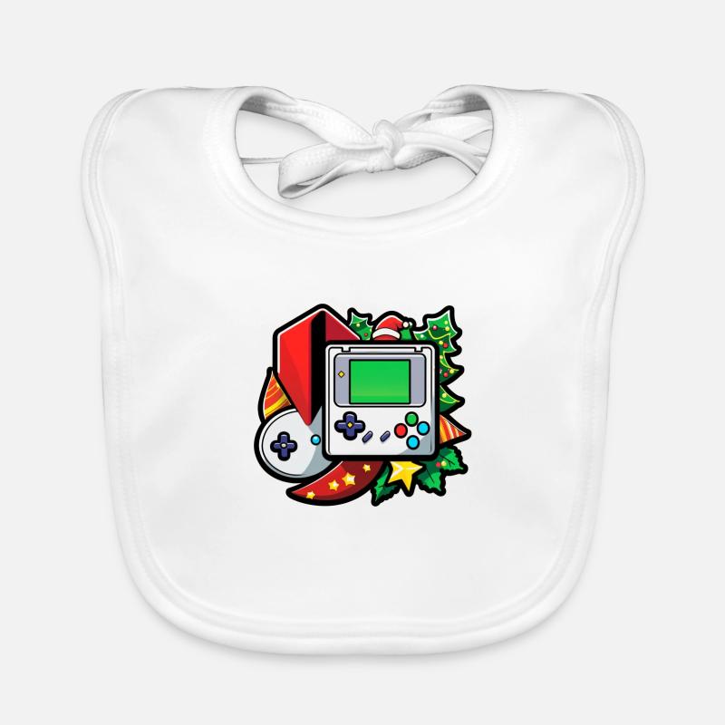 Christmas Video Game Console Organic Baby Bibs