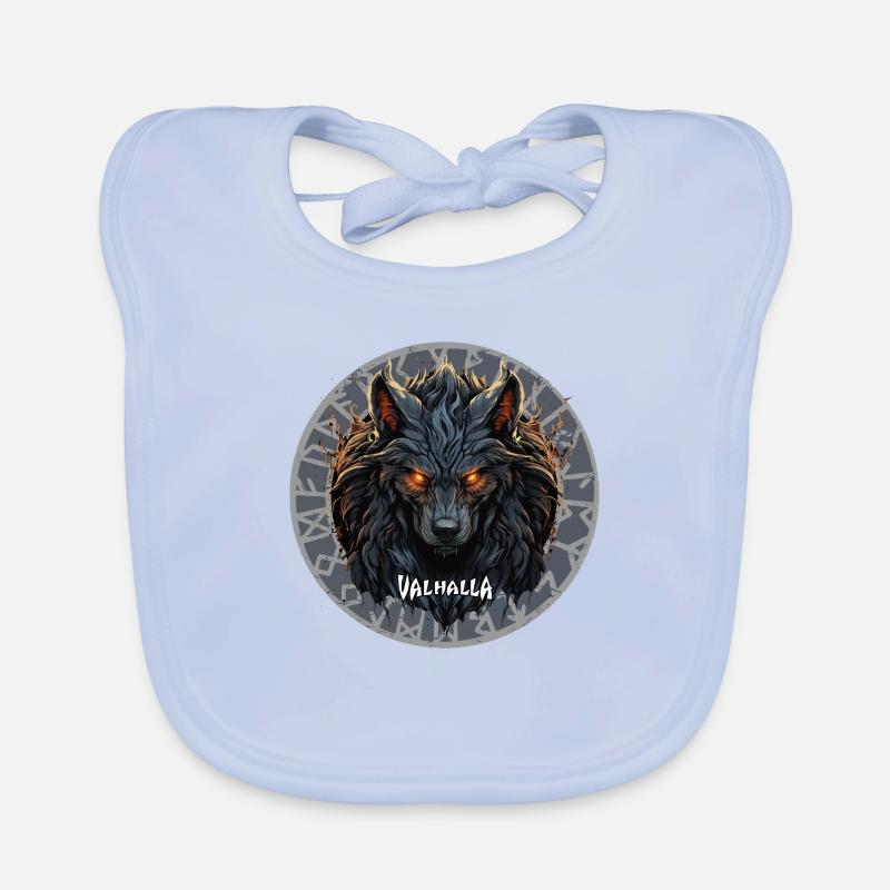 Wikinger Wolf Mit Vegvisir Kompass Vikings Baby Bio-Lätzchen
