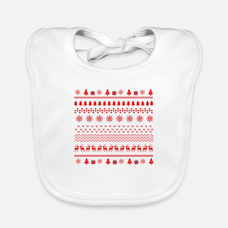 Idée cadeau Noël - Bavoir bio Bébé - blanc
