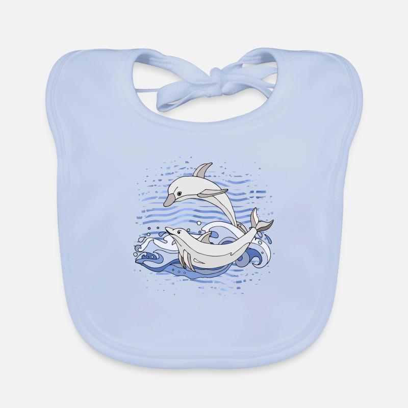 Dolphins Organic Baby Bibs