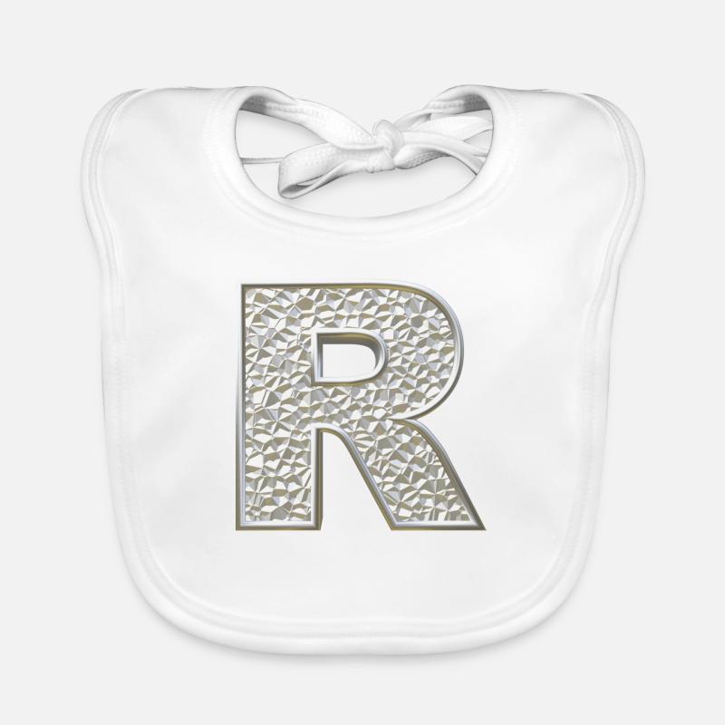 R, letter, letter R, initial, initial R, monogram, Baby Bio-Lätzchen