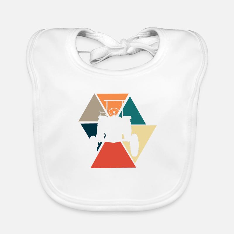 Vintage retro tractor gift idea Organic Baby Bibs