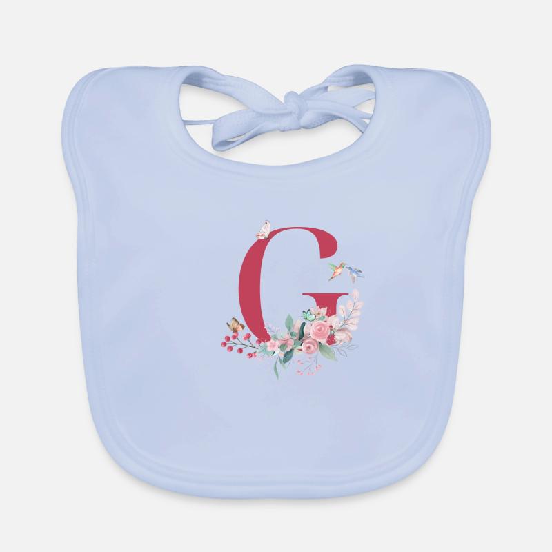 Blumenbuchstabe G - Geschenkidee Baby Bio-Lätzchen
