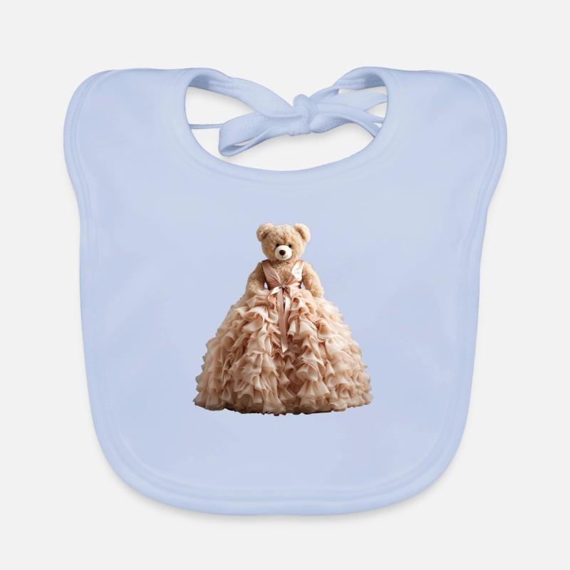 Teddybär im Brautkleid Baby Bio-Lätzchen