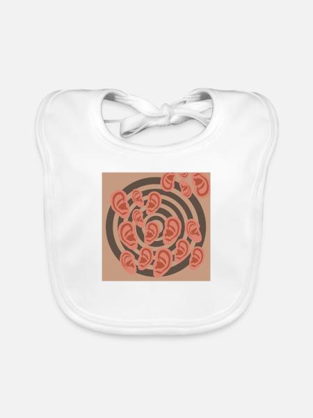 Ear vortex - Organic Baby Bibs - white - Front