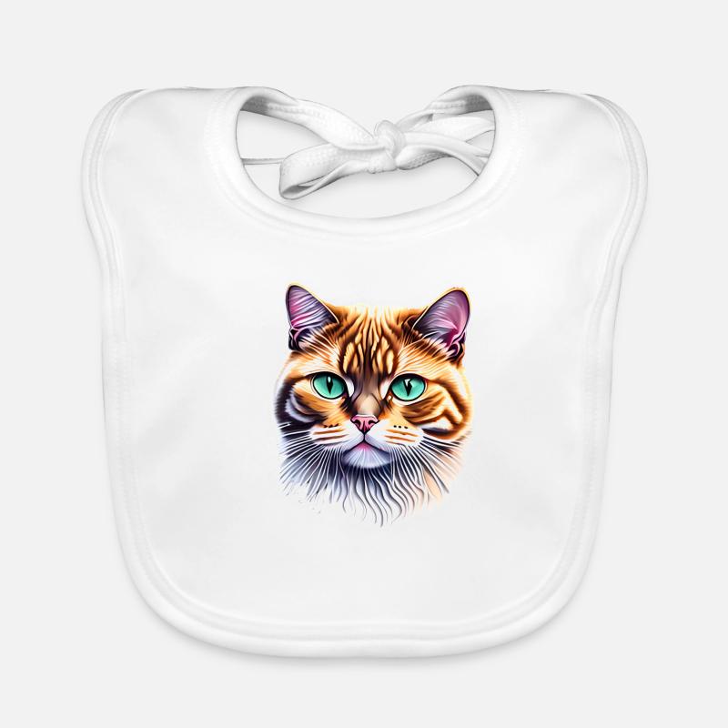 Chat domestique Chat Chat Propriétaire Chaton Chaton - Bavoir bio Bébé - blanc