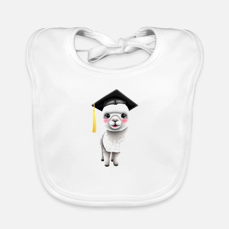 Bachelor Alpaka Studium Absolvent Schulabschluss Baby Bio-Lätzchen