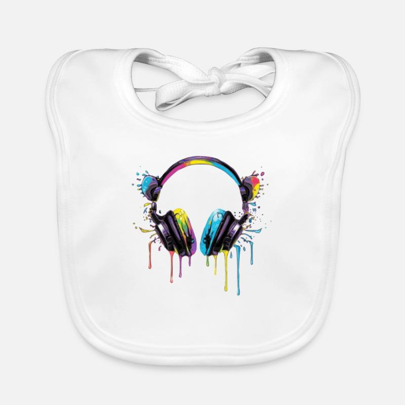 Mouse Headset - Baby Bio-Lätzchen - Weiß
