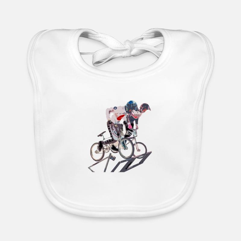 bmx - Bavoir bio Bébé - blanc